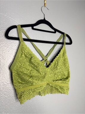 Auden Lace Bralette in Olive Green Size XL